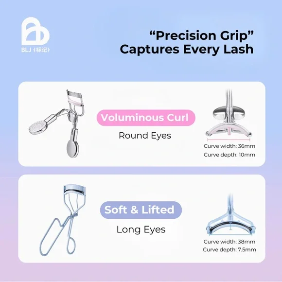 HIGHLY RAVE ASIAN EYELASH CURLER | BLJ Easy Curl Eyelash Curler (PINK) ROUNDED - Picture 2 of 4